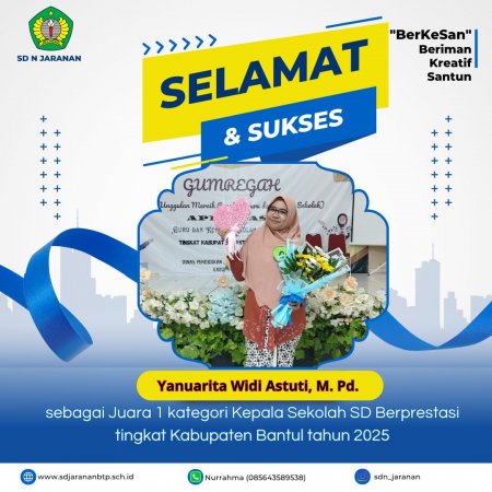 SD Negeri Yogyakarta Juara 1 Kepala Sekolah Berprestasi